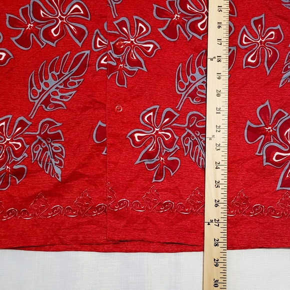 Men Aloha Shirt Cruise Tropical Luau Beach Hawaiian Party Red Sz M - Picture 5 of 7